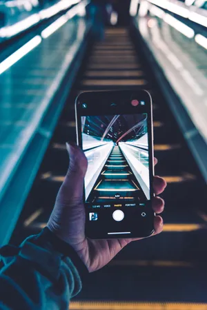 Escalator Photo Using Phone Wallpaper