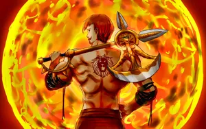 Escanor On Fiery Sun Wallpaper
