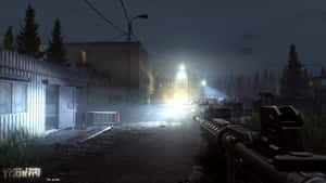 Escape From Tarkov Nighttime Combat Scene Wallpaper