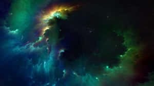 Escape To The Green And Blue Galaxy Wallpaper