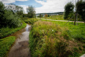 Eschsur Alzette Rural Stream Wallpaper