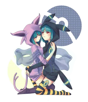 Espeon And Umbreon Eevee Evolutions Human Wallpaper