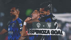 Espinoza Goal Celebration Soccer Match Wallpaper