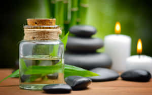 Essential Oiland Spa Stones Wallpaper