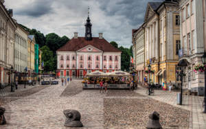 Estonia Tartu City Town Hall Wallpaper