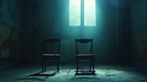 Estranged Chairsin Dim Room Wallpaper