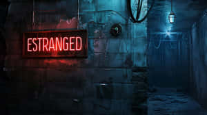 Estranged Neon Sign Dark Alley Wallpaper