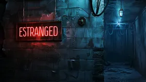 Estranged Neon Sign Dark Alley Wallpaper
