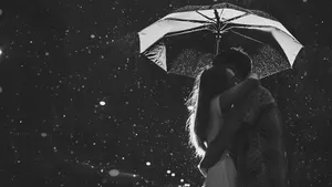 Eternal Embrace In The Rain Wallpaper