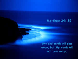 Eternal Words Matthew2435 Beach Scene Wallpaper