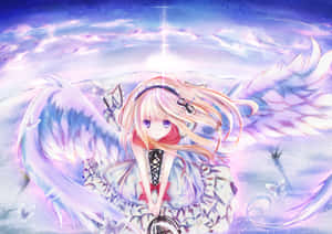 Ethereal Anime Angel Serene Sky Wallpaper