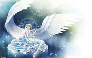 Ethereal Anime Angelin Flight Wallpaper