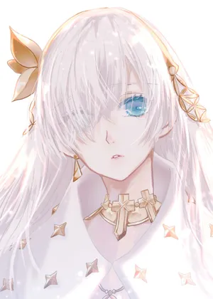 Ethereal Anime Characterwith Blue Eye Wallpaper