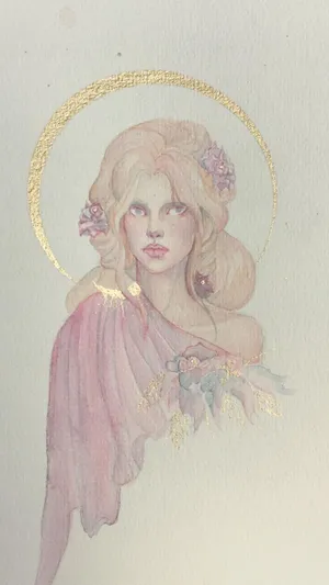 Ethereal Aphrodite Aesthetic Watercolor Wallpaper