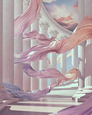 Ethereal Aphrodite Temple Art Wallpaper