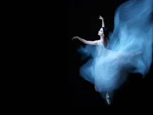 Ethereal_ Ballet_ Dancer_in_ Blue Wallpaper