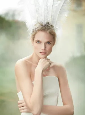 Ethereal Feathered Headdress Portrait Wallpaper