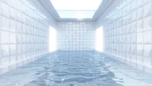 Ethereal Flooded Hallway Wallpaper