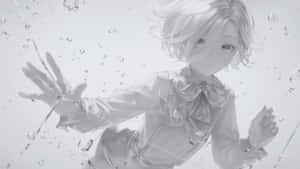 Ethereal Grey Anime Character Wallpaper