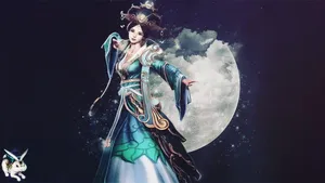 Ethereal Moon Goddessand Rabbit Wallpaper