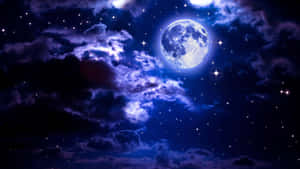 Ethereal Moonlit Night Sky Wallpaper