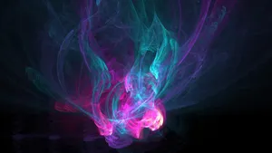 Ethereal Neon Smoke Art Wallpaper