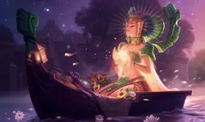 Ethereal Priestess In Moonlit Forest Wallpaper