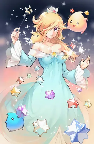 Ethereal Princess Rosalina Gazing At The Stars Wallpaper