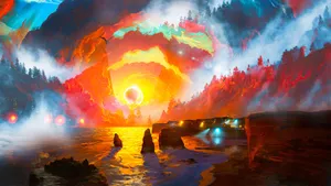 Ethereal_ Sunset_ Fantasy_ World Wallpaper