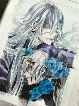 Ethereal Undertakerwith Blue Roses Wallpaper