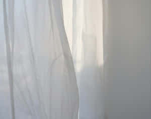 Ethereal White Curtains Wallpaper