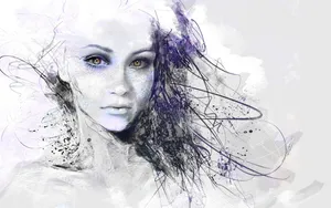 Ethereal_ Woman_ Sketch_ Art Wallpaper