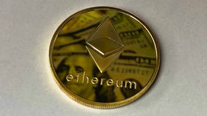 Ethereum Golden Reflection Wallpaper