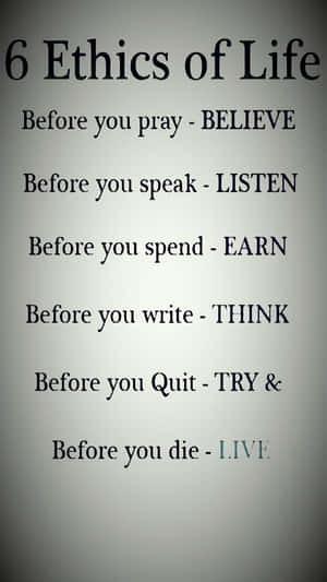 Ethical Habits Of Life On A White Background Wallpaper