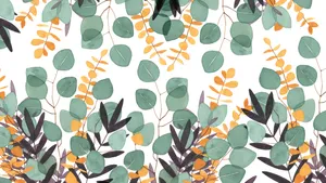 Eucalyptus Leaves In A Painting Wallpaper