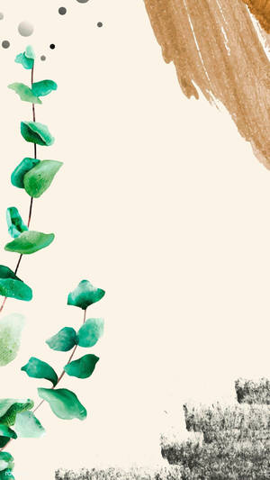 Eucalyptus Stem In Watercolor Wallpaper