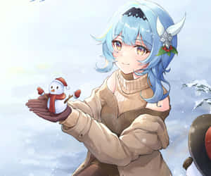 Eula And Snowman Wallpaper