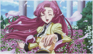 Euphemia Li Britannia Standing In A Beautiful Anime Backdrop Wallpaper