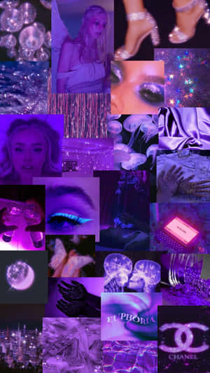 Euphoria Aesthetic Collage Purple Hues Wallpaper