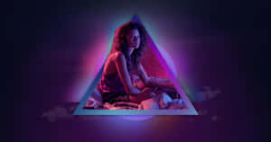 Euphoria Triangular Neon Glow Wallpaper