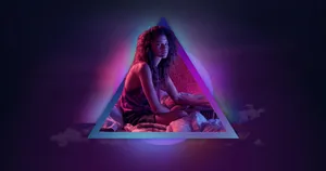 Euphoria Triangular Neon Glow Wallpaper