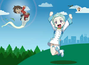Eureka Seven Animated Characters Having Fun Wallpaper