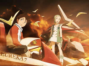 Eureka Seven Anime Characters With Mecha Wallpaper