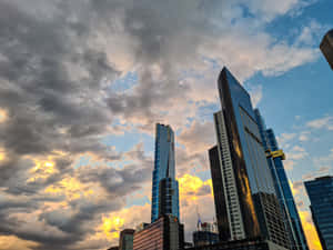 Eureka Tower Sunset Skyline Wallpaper