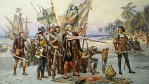 European_ Explorers_ Landing_ New_ World Wallpaper
