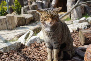 European Wildcat Staring Intently.jpg Wallpaper