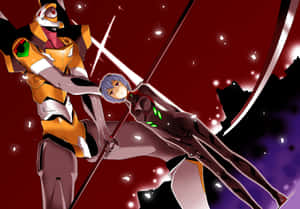 Eva-00 In Action Against A Menacing Foe Wallpaper