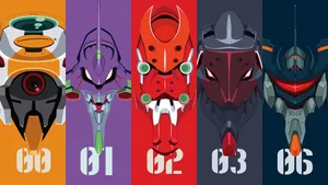 Eva-00 In Action At Sunset Wallpaper