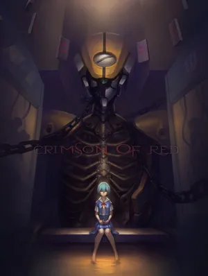 Eva-00 Mecha In A Dynamic Pose Against A Blue Background Wallpaper