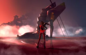 Eva-02 Strikes A Powerful Pose During Combat Wallpaper